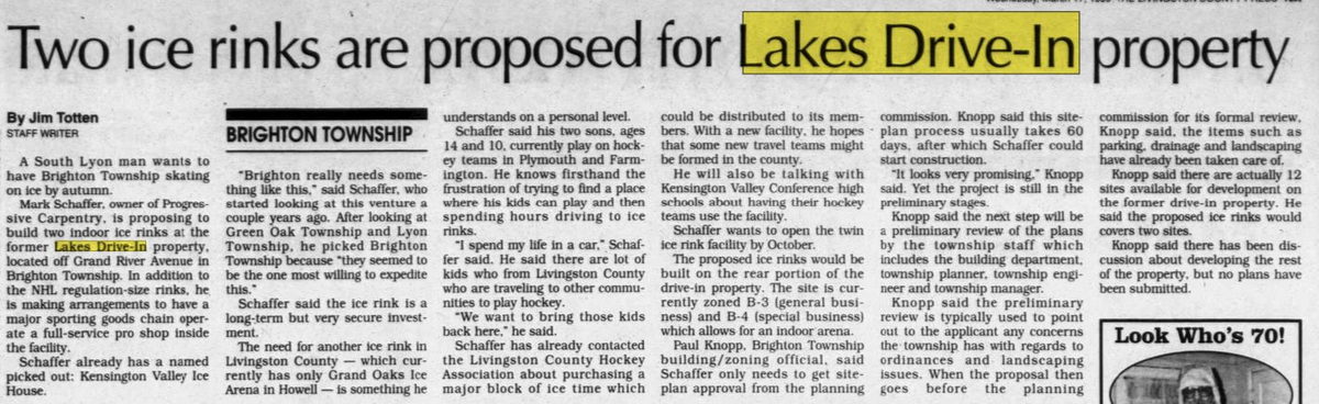 Lakes Drive-In Theatre - Mar 17 1999 Article